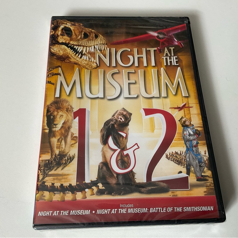 NIGHT AT THE MUSEUM 1 & 2 DVD Combo Battle of the Smithsonian Ben Stiller New